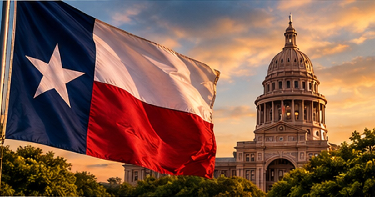 Texas flag near the state Capitol
